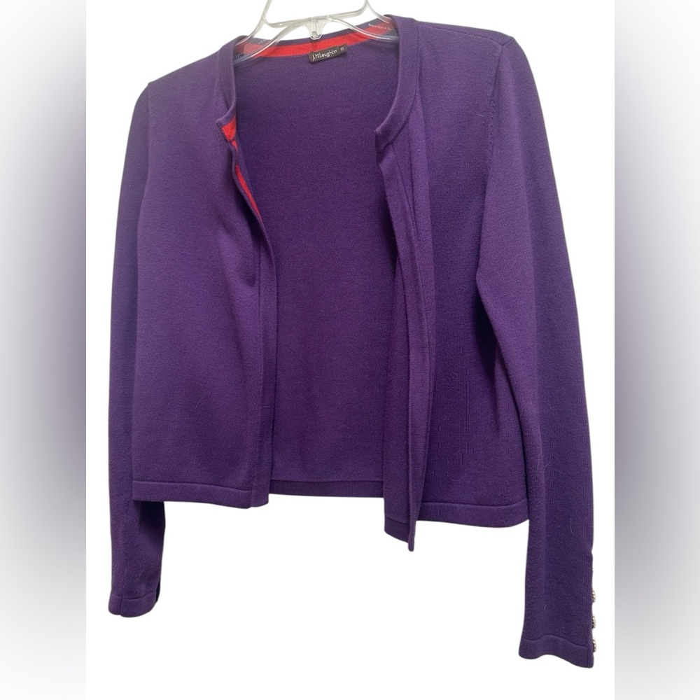 J. McLaughlin Women’s Cardigan, Eggplant, XS